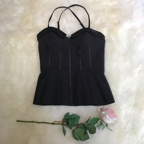 bebe Tops - ❣️HP❣️Bebe Black Corset Peplum Top